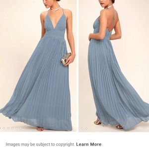 Depths of My Love Dusty blue  Maxi Dress medium M lulus